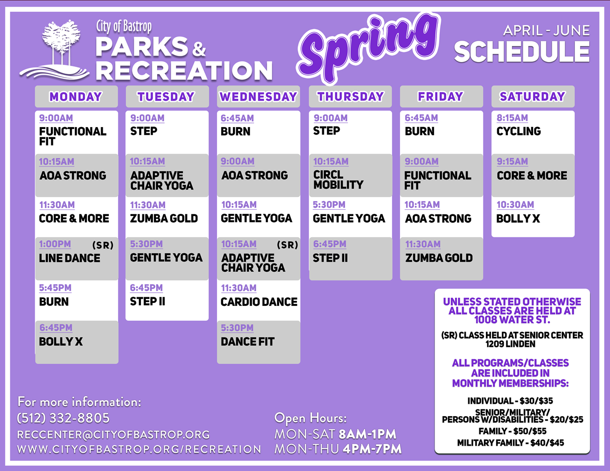 Spring 2025 Schedule